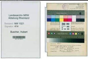 Entnazifizierung Hubert Buecher , geb. 19.11.1897 (Nachtwaechter)