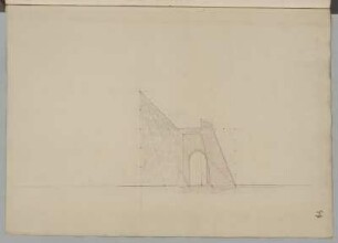 Wesel, Stadttor, Entwurf, Detailriss : Wesel, Stadttor, Entwurf, Detailriss, Jean de Bodt, 1. Hälfte 18. Jh. Graphit, Pinsel in Wasserfarbe/Papier. 31,4 x 43,9 cm.