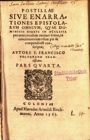 4: Postillae ... Epistolarum