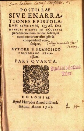 4: Postillae ... Epistolarum