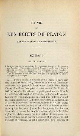 Platon : sa philosophie, précédée d'un aperçu de sa vie et de ses écrits