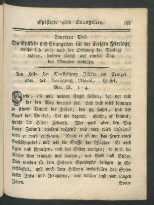 Zweiter Teil. Die Episteln und Evangelien für die übrigen Feiertage, ...