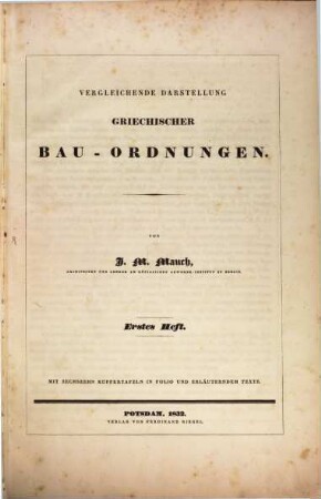 Vergleichende Darstellung griechischer Bau-Ordnungen, 1