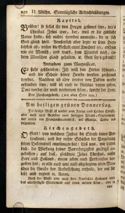 230-272, Am heiligen grünen Donnerstag. Kirchen-Ceremonien und Gebethe am heiligen Charfreytag.