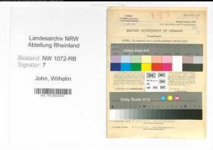 Entnazifizierung Wilhelm John , geb. 10.11.1891 (Treuhaender)