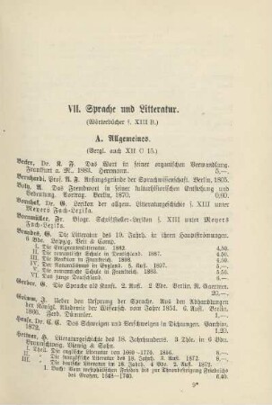 VII. Sprache und Litteratur