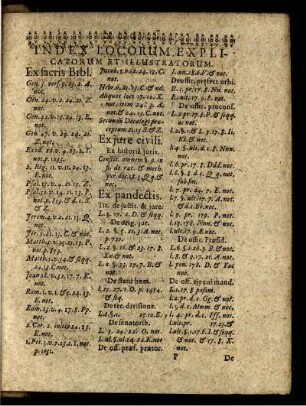 Index Locorum Explicatorum Et Illustratorum
