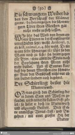 Der Schierling heilet die Mutterwuth