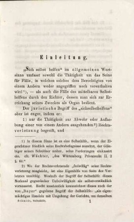 Die Selbsthilfe im römischen Privatrecht