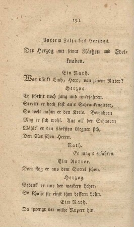 Unterm Zelte des Herzogs. Der Herzog mit seinen Räthen und Edelknaben