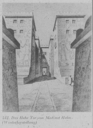 Medinet Habu [Theben], Wiederherstellung des Hohen Tores Ramses III.