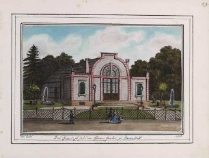 'Das Gewächshaus im Herrengarten zu Darmstadt' Aquarell