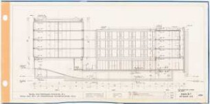 Engelhardt Hof, Berlin: Neubau Bauteil F: Ansicht mit Schnitt 1:50. Bauteil G, Übergangsbrücke: Schnitt