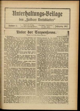 Ausgabe vom Sonntag, den 14. Januar 1917.