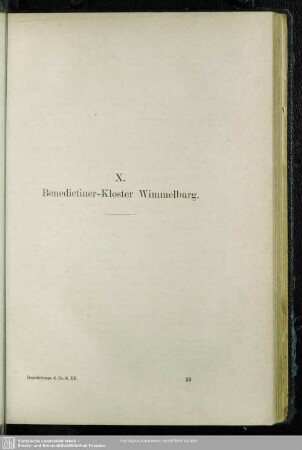 X. Benedictiner-Kloster Wimmelburg