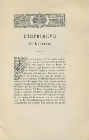 L'imprimeur au lecteur