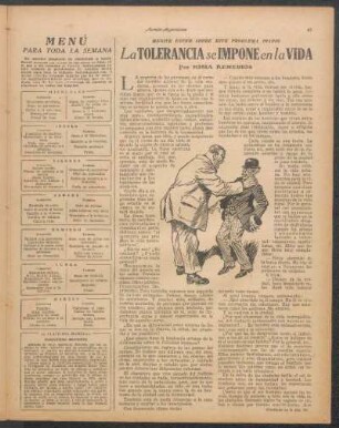 La tolerancia se impone en la vida : Medite usted sobre este problema diario