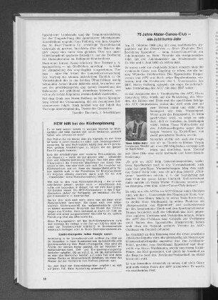 75 Jahre Alster -Canoe-Club- ein Jubiläums-Jahr
