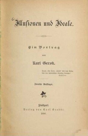 Illusionen und Ideale : ein Vortrag