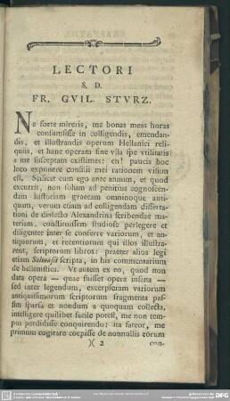 Lectori S. D. Fr. Guil. Sturz