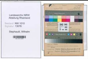Entnazifizierung Wilhelm Stephaudt , geb. 20.08.1902 (Spediteur)