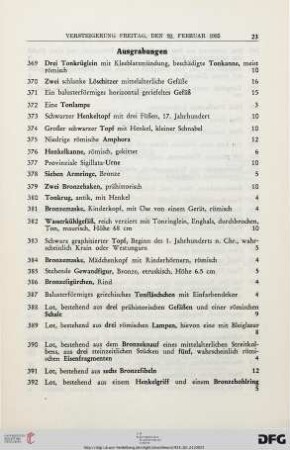 Ausgrabungen (Nr. 369-416)