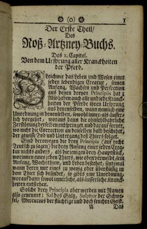 Der Erste Theil, Des Roß-Artzney-Buchs.