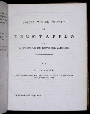 Forsög til en theorie af krumtappen og en forbedring, ...