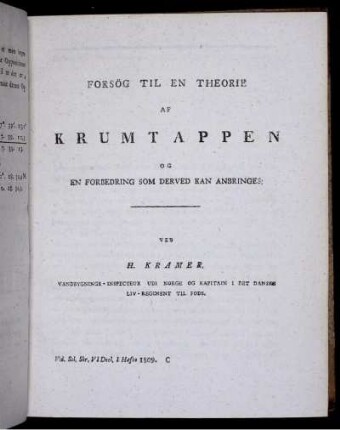 Forsög til en theorie af krumtappen og en forbedring, ...