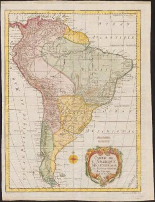 Carte De L'Amérique Méridionale : Pour l Histoire Générale des Voyages ; in 8°