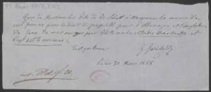 Quittung über Honorar für "Etudes chantantes" und "Vingt petits morceaux"