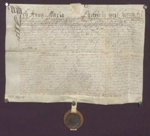 Anna Maria Pastoir, Witwe des Regierungsrats Friedrich Pastoir, verkauft an Johann Philipp Drapp, Hofkammersekretär zu Heidelberg, 1 Morgen Weingarten in Neuenheimer Gemarkung.