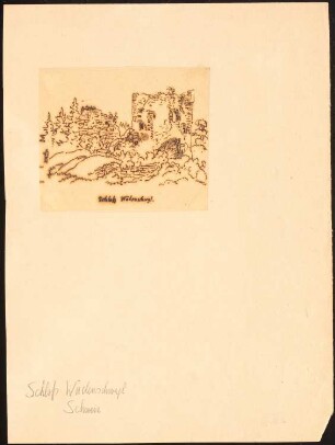 Schlossruine Wädenschwyl: Perspektivische Ansicht der Ruine, nach der Illustrirten Zeitung, 1872