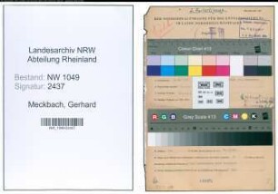 Entnazifizierung Gerhard Meckbach , geb. 04.05.1916 (Steuerinspektor)