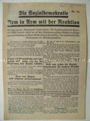 Wahlflugblatt der NSDAP zur Reichstagswahl am 6. November 1932 mit scharfen Angriffen auf die SPD