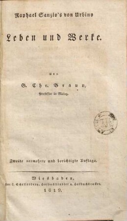 Raphael Sanzios von Urbino Leben und Werke