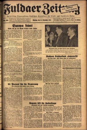 Ausgabe vom Montag, den 19. Dezember 1938.