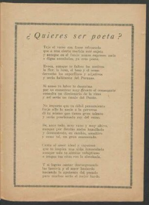 ¿Quieres ser poeta?