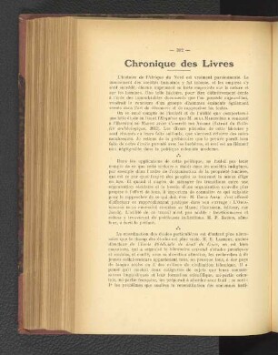 Chronique des Livres.