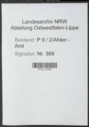Sterberegister Standesamt Ahlen-Amt
