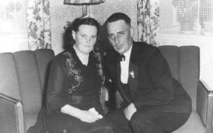 Göda-Pietzschwitz. Ehem. Mühle, Silberhochzeit von Helmut und Liesbeth Fehrmann 1955, Repro