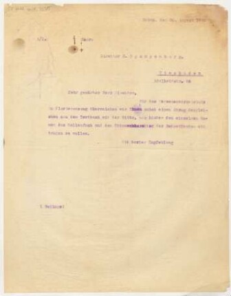 Brief an Heinrich Spangenberg : 30.08.1920