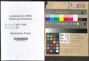 Entnazifizierung Franz Beckmann , geb. 09.09.1892 (Einkaeufer)