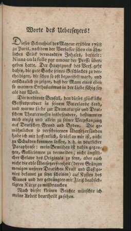 Worte des Uebersetzers!