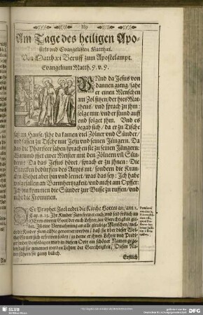 Am Tage des heiligen Apostels und Evangelisten Mathhaei