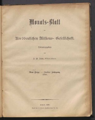 3.F. 2.1890: Monatsblatt der Norddeutschen Missionsgesellschaft