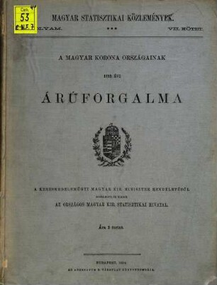 A Magyar Korona országainak árúforgalma, 7 = 1893 (1894)