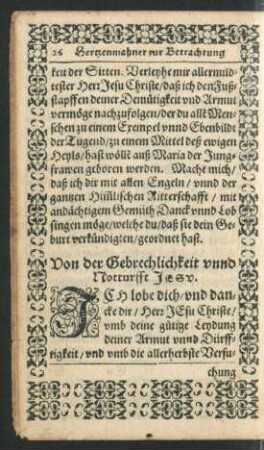 Von der Gebrechlichkeit unnd Notturfft Jesu.