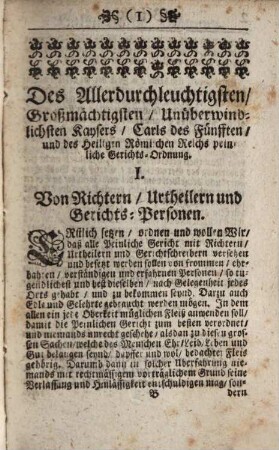 Constitutionis Criminales Caroli V. Imperat. ... anno 1530 et 1532 promulgatae