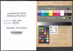 Entnazifizierung Anna Maria Henseler , geb. 01.06.1905 (Angestellte)